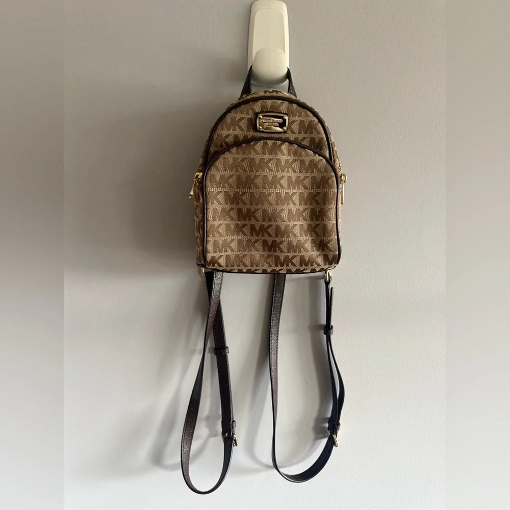 Michael Kors Signature Mini Backpack Brown MK Logo